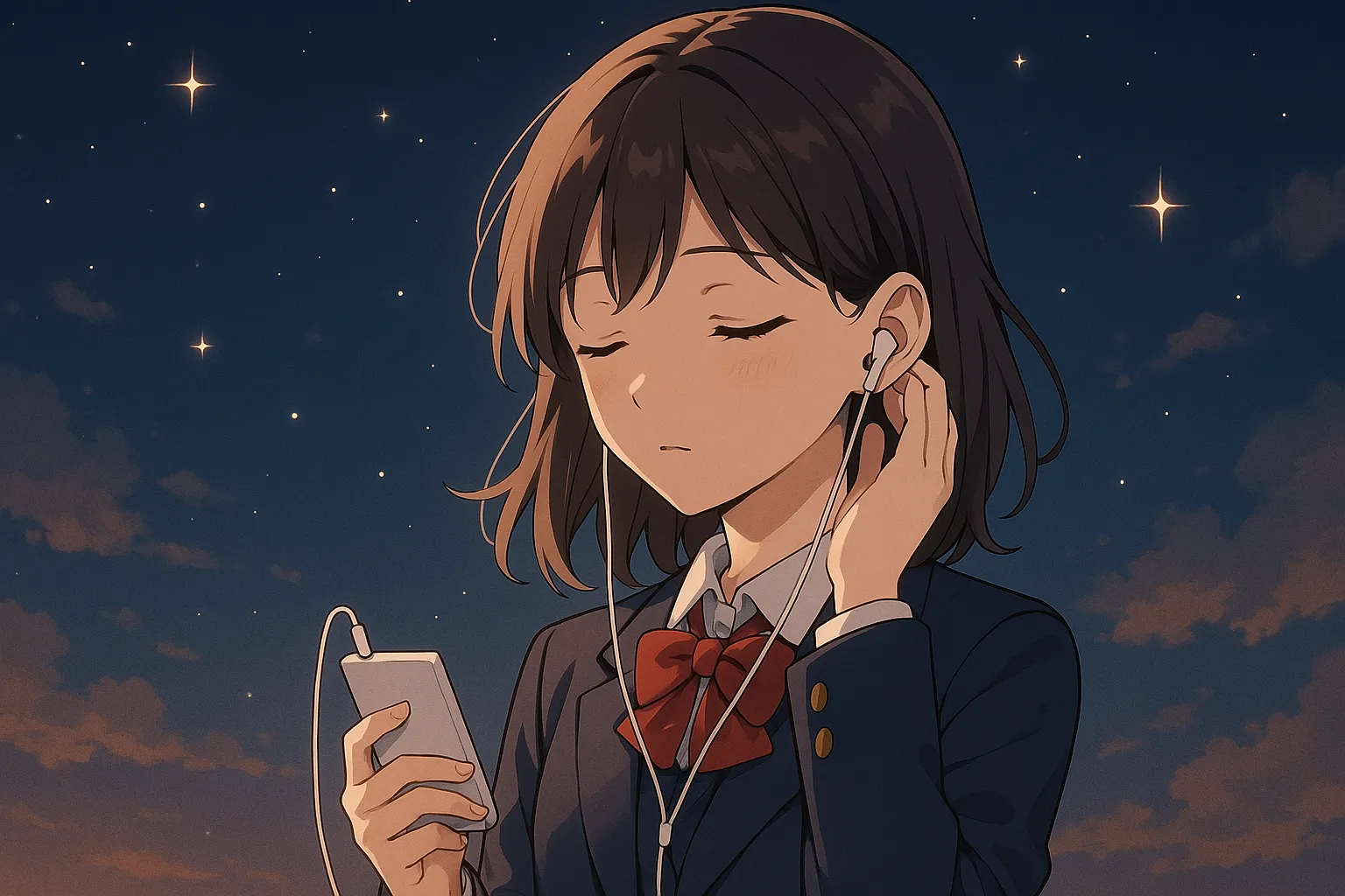 英検準2級リスニングが聞こえない夜に勉強する受験者のイメージ